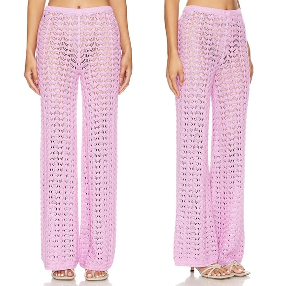 NWT LOVERS & FRIENDS | Pink Cotton Estie Pointelle Knit Top & Pant SET | Size S - Picture 4 of 14